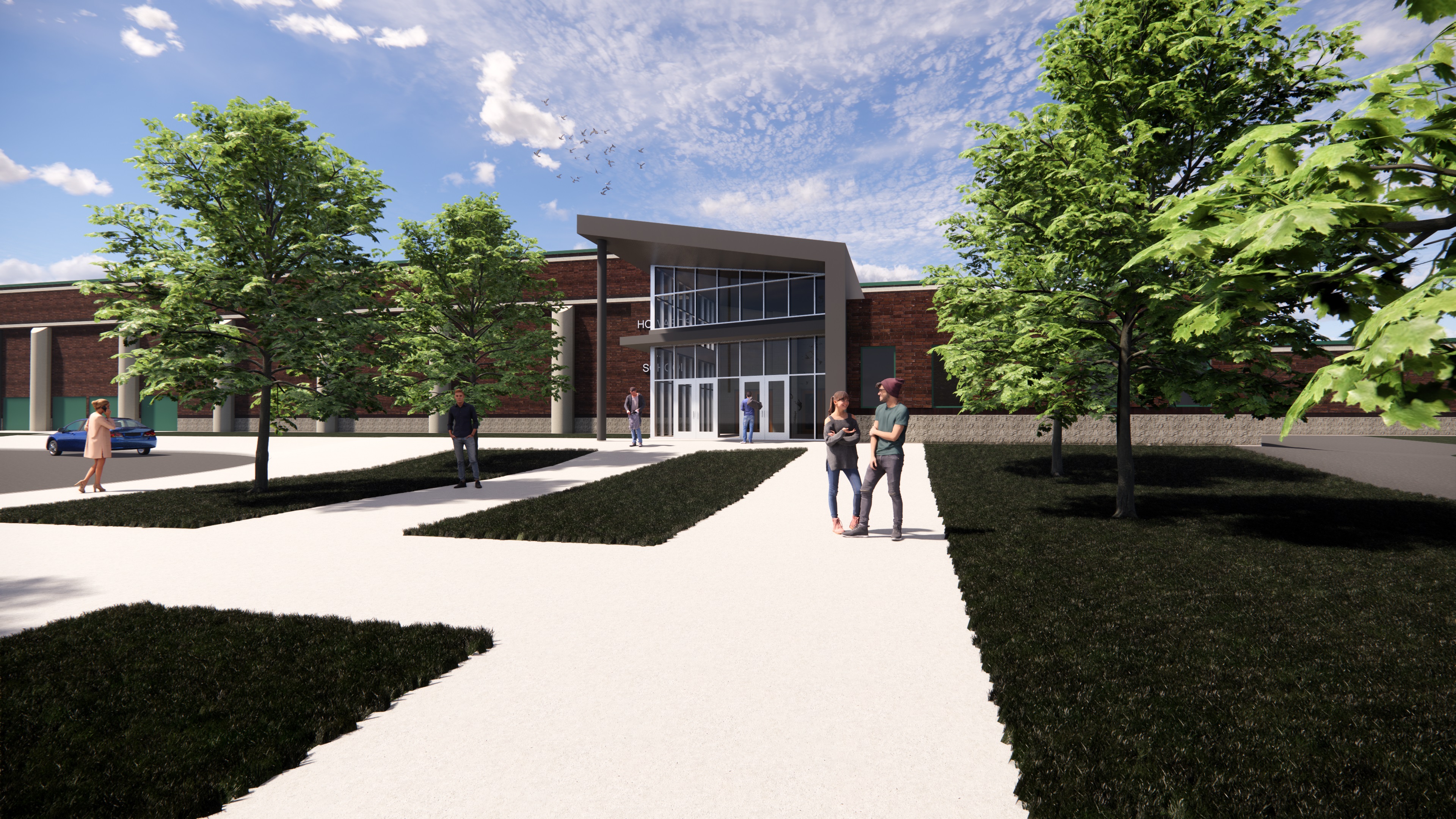 High School Office Addition and Entry