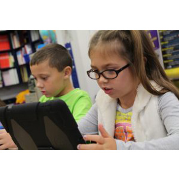 Students using iPads