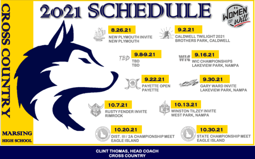 2021 Cross Country Schedule