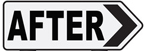 Image of an arrow pointing to the right with the word after