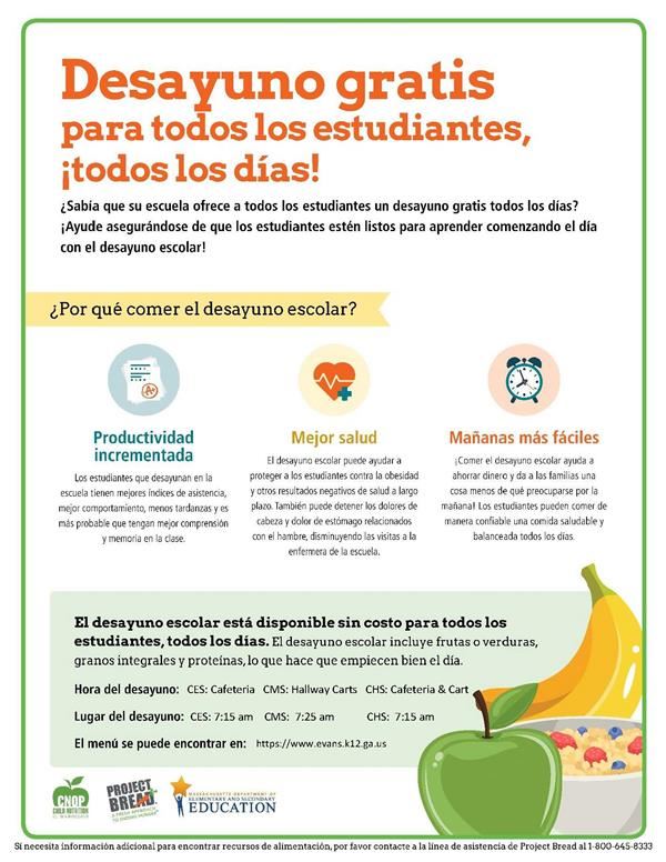 free breakfast spanish