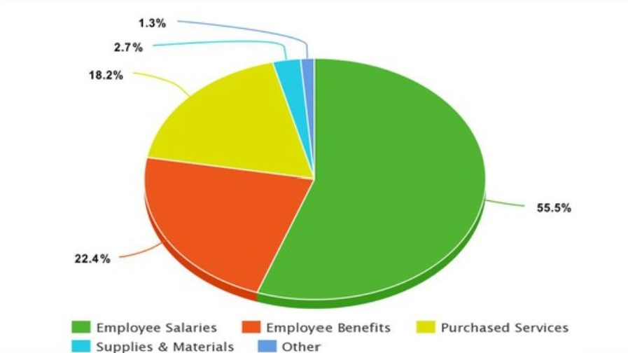 Pie chart of operating expenses