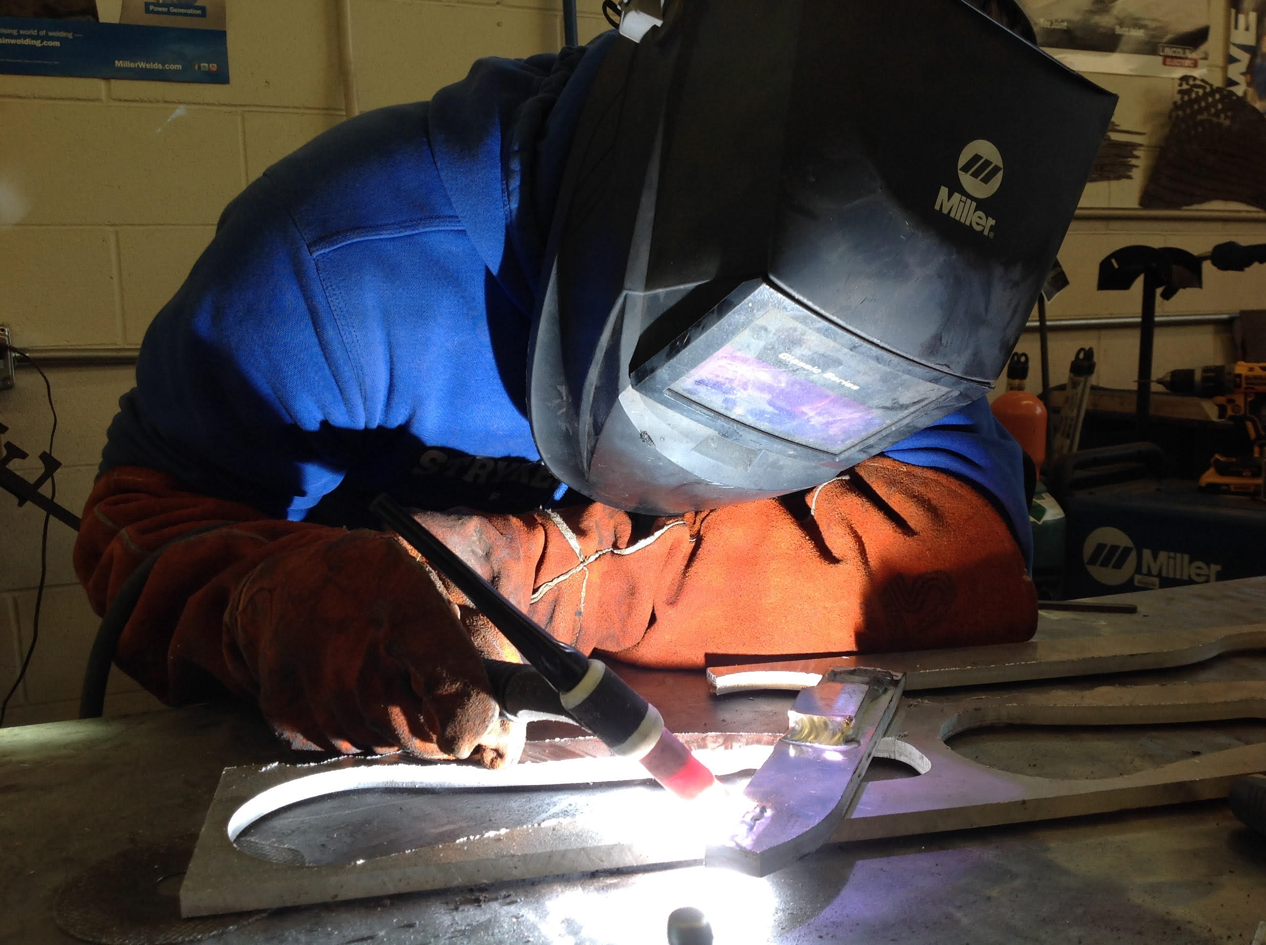Stryker student welding