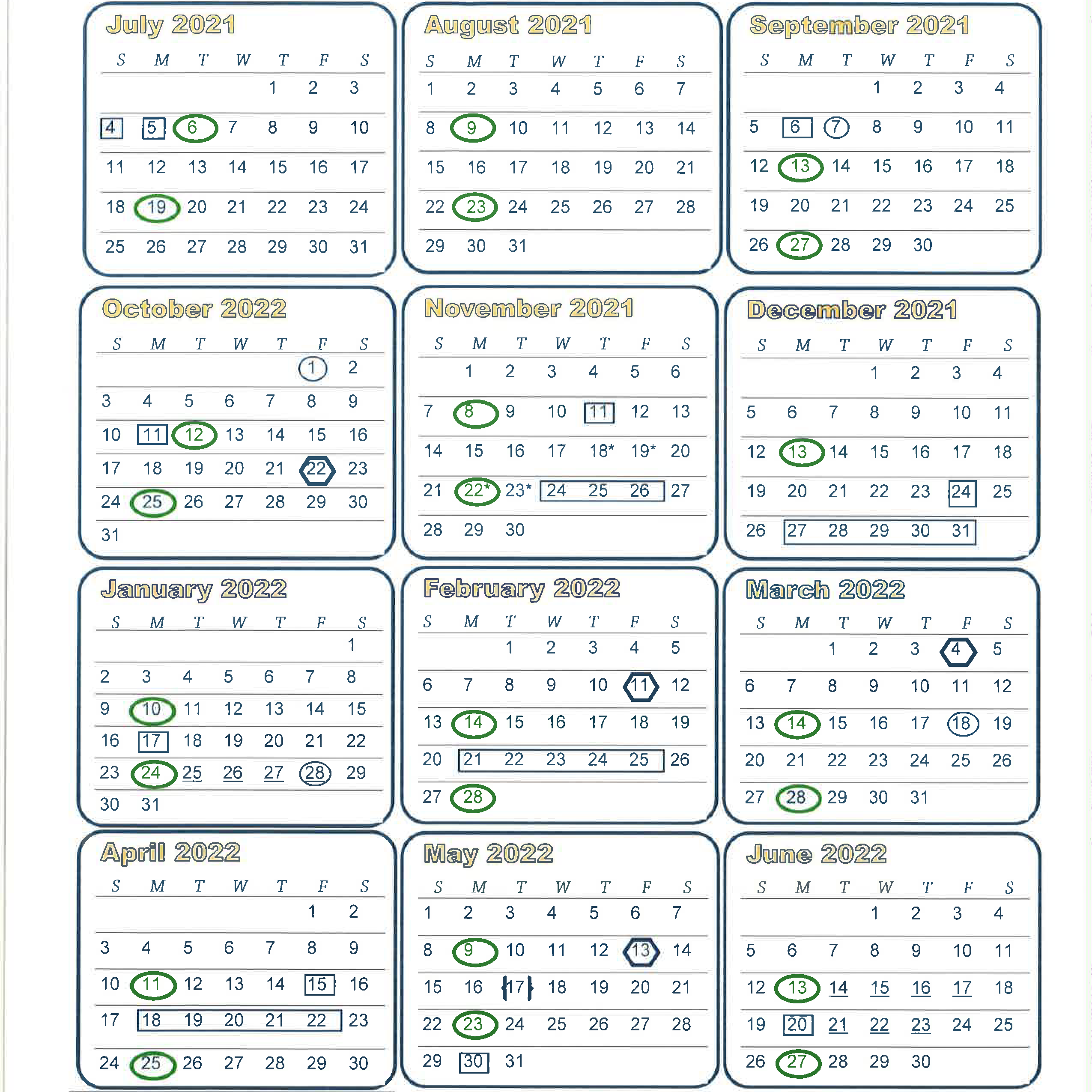 BOE Calendar