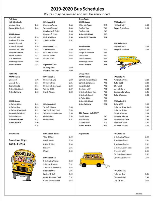 2019 - 2020 Bus Schedules
