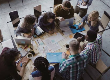 Stock photo of people having a meeting