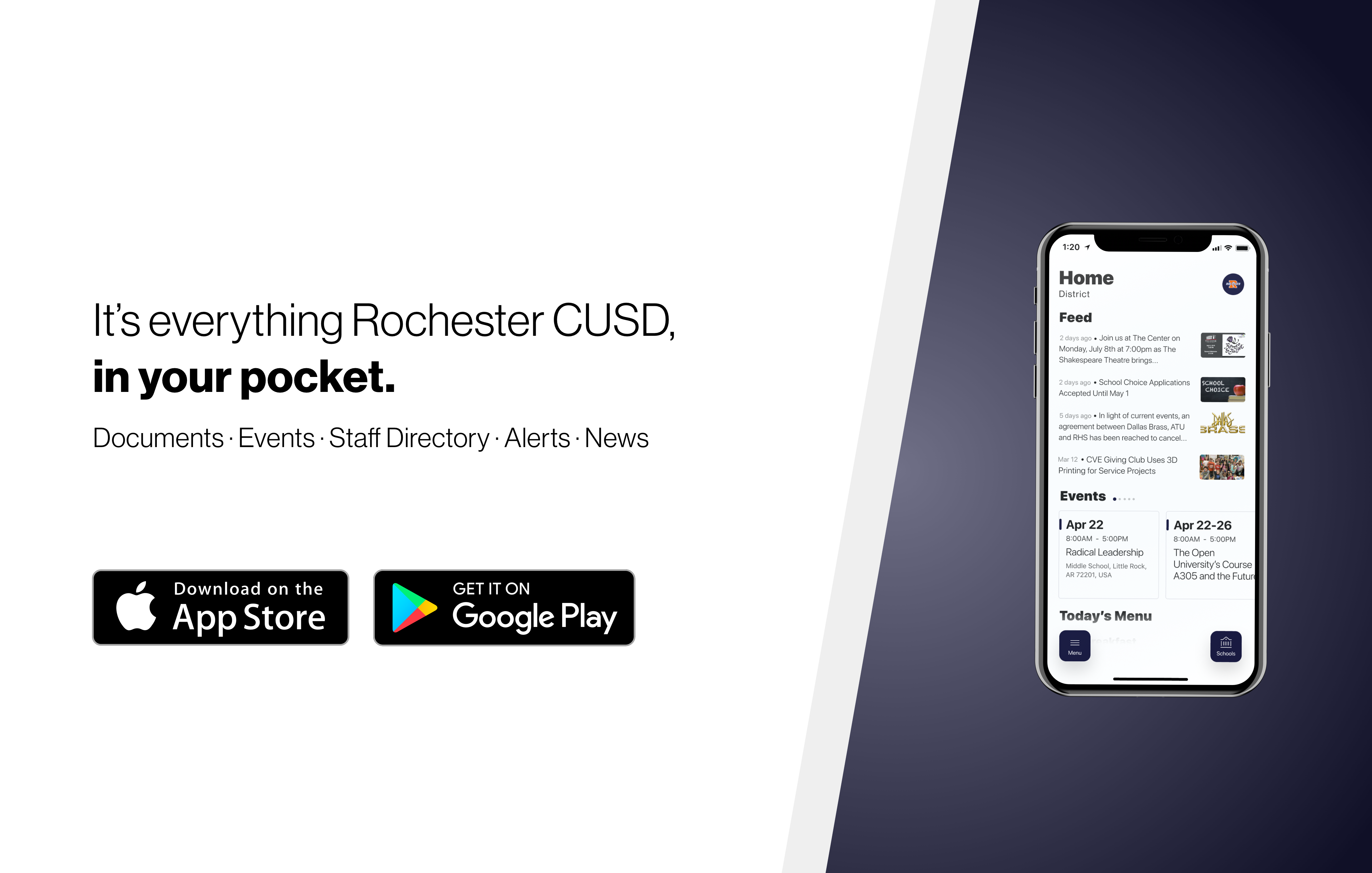 Banner promoting our new mobile app