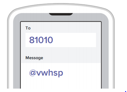 Message @vwhsp to 81010