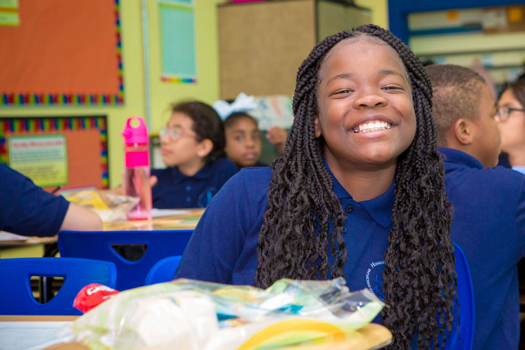Student with a big smile