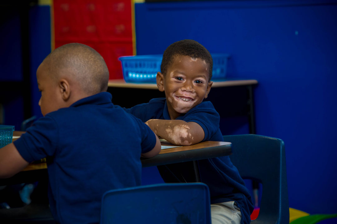 Student sitting at desk
