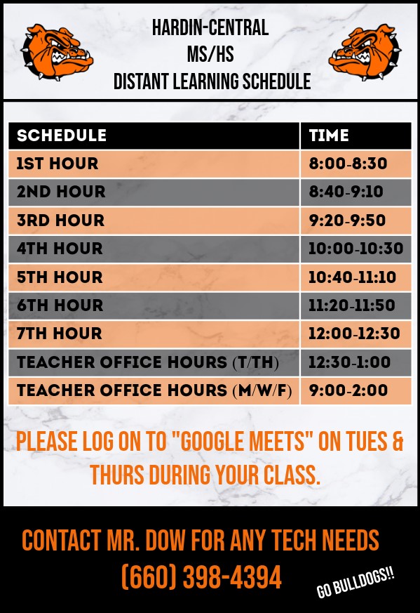 Distance Learning Schedule for AMI