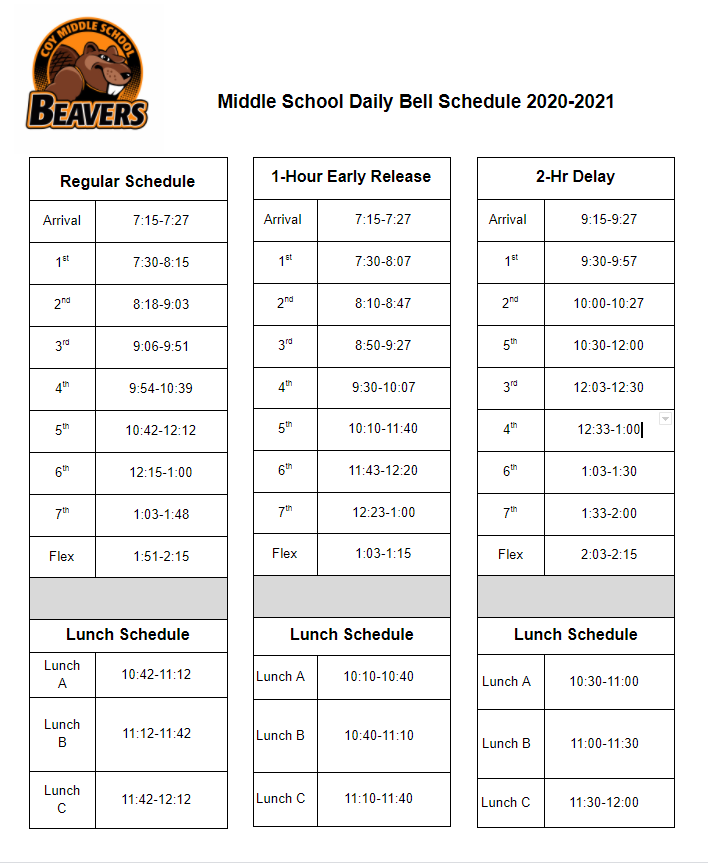 Bell Schedule