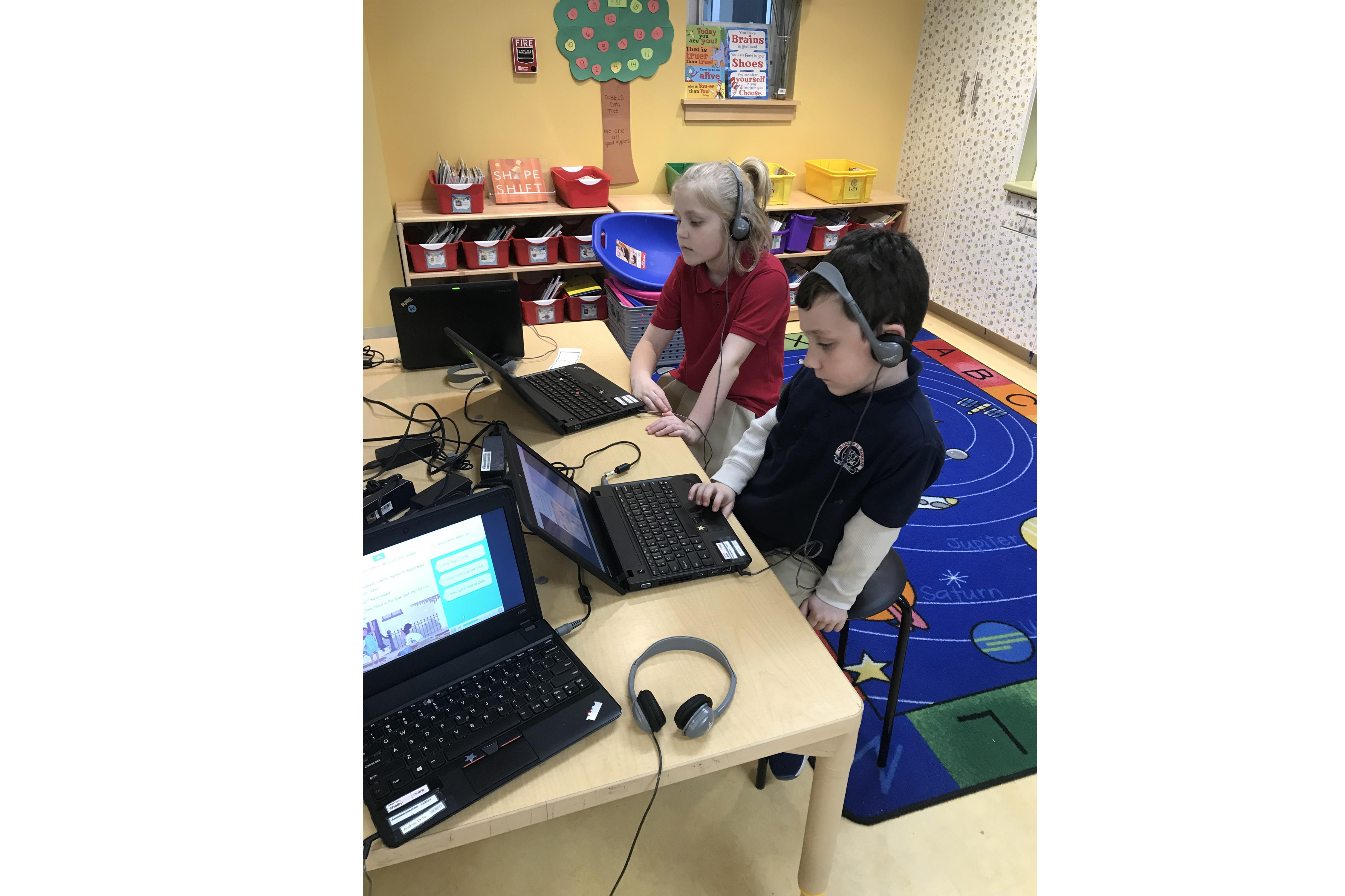 Students on laptops