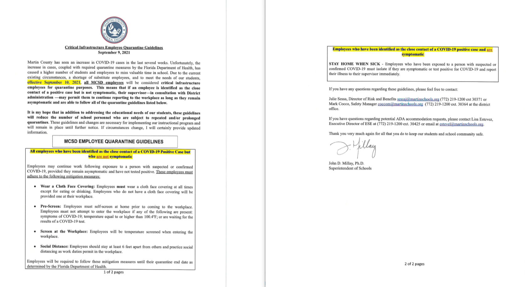 Employee Quarantine Guidelines