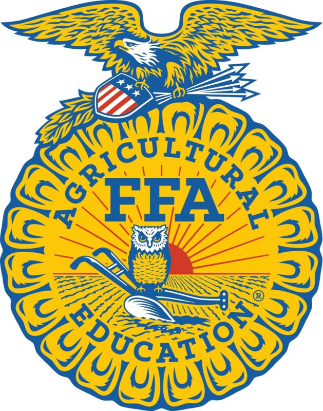 An image of the FFA Agricultural Education logo, a badge with an eagle and an owl on it