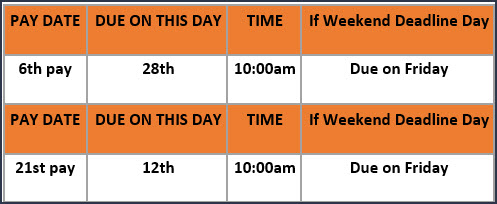 Timesheet are due