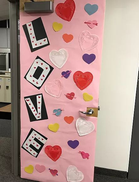 Photo of a decorated door.