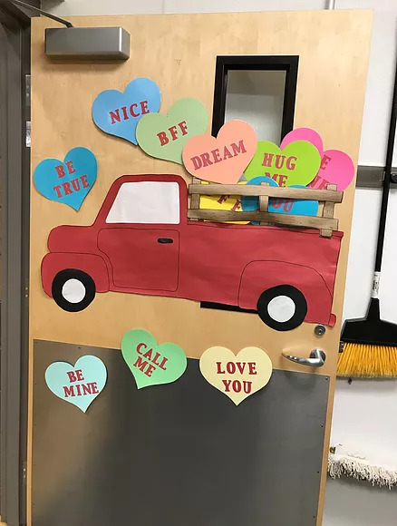 Photo of a decorated door.