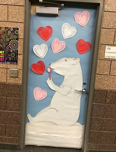 Photo of a decorated door.