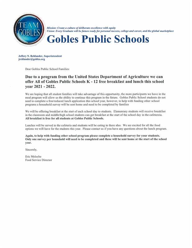 Food Service Fall Update Letter