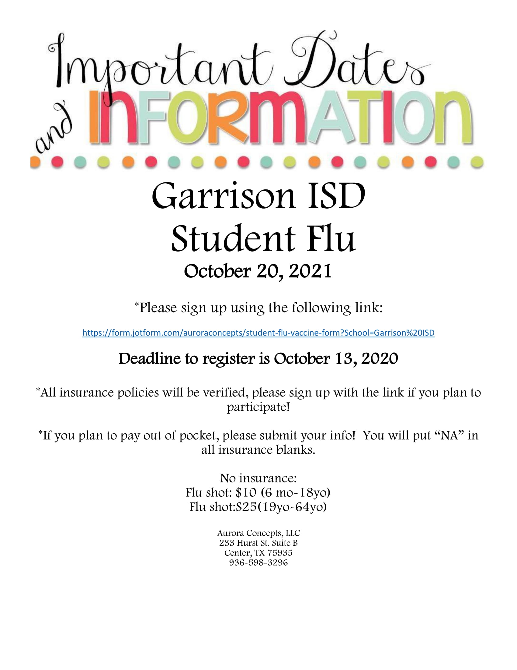 Student Flu flyer