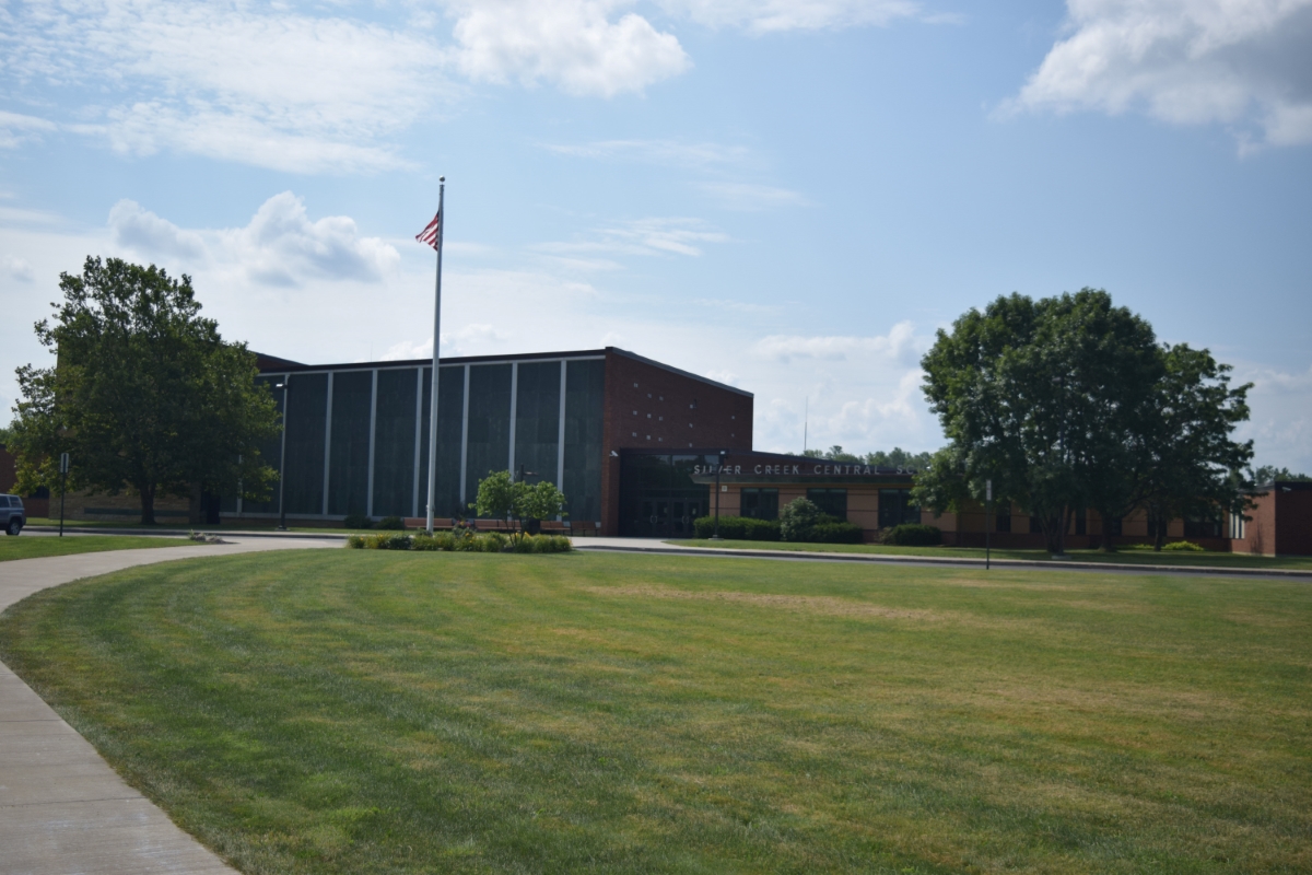 wide shot of district exterior