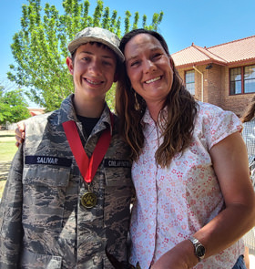 Student with family