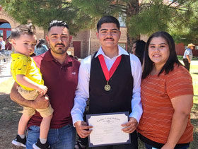 Student with family