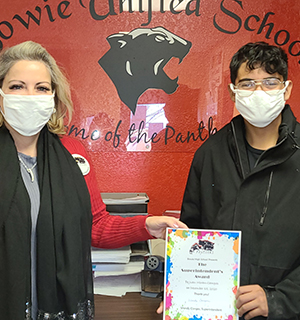 teacher and student wearing mask