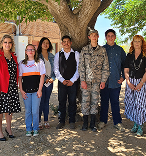 high school students with teachers