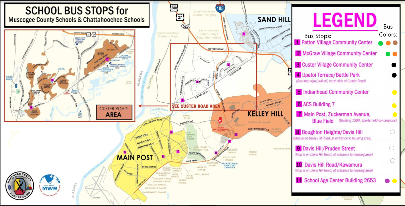 FT BENNING ROUTE MAP