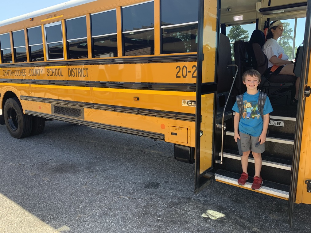 Student Coming off the Bus