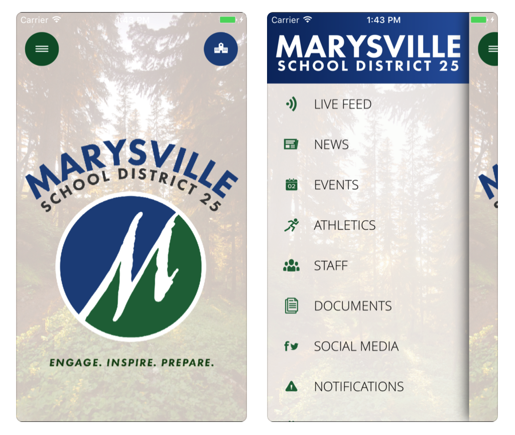 A photo of the school's mobile apps