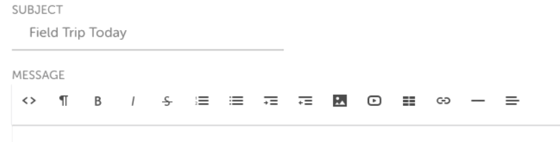 Subject and Message boxes
