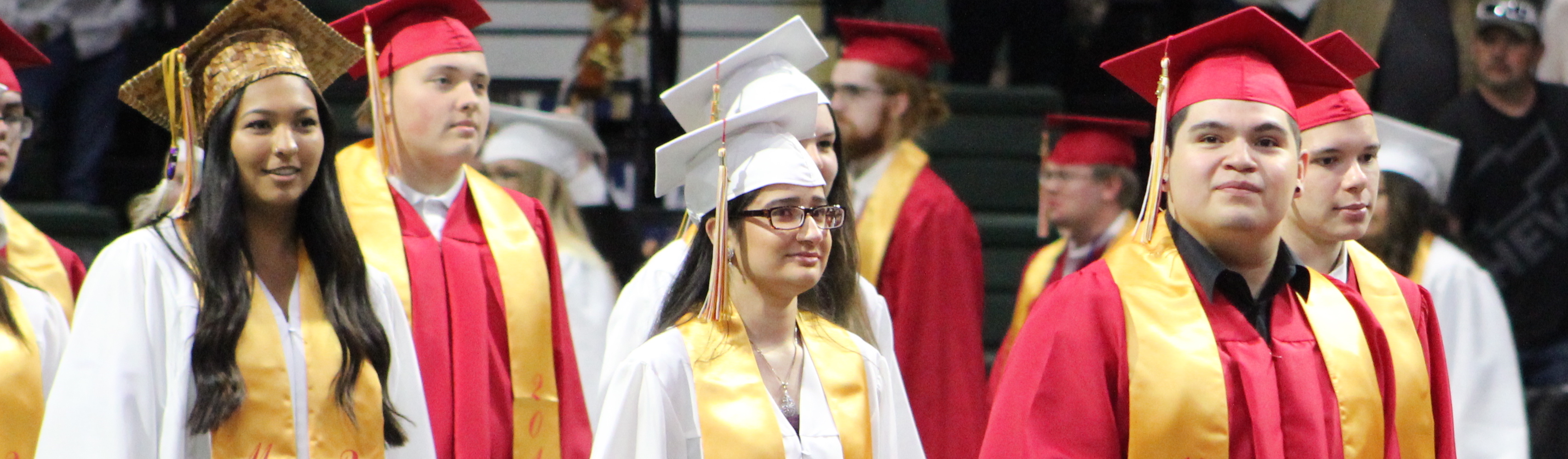 A group of students with their graduation caps and robes