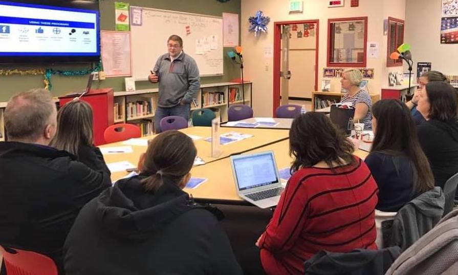 A group of volunteers all together in a meeting